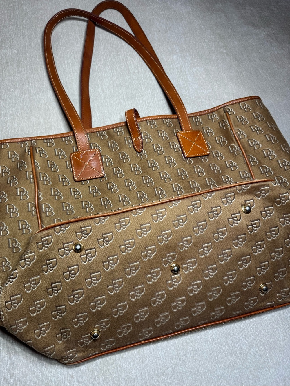 Vintage Dooney & Burke Monogrammed Tote - Picture 5 of 12